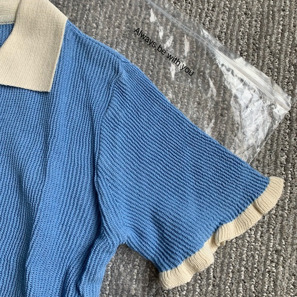 YUPPE Crop Short Sleeve Polo Knit - Picture 6 of 7